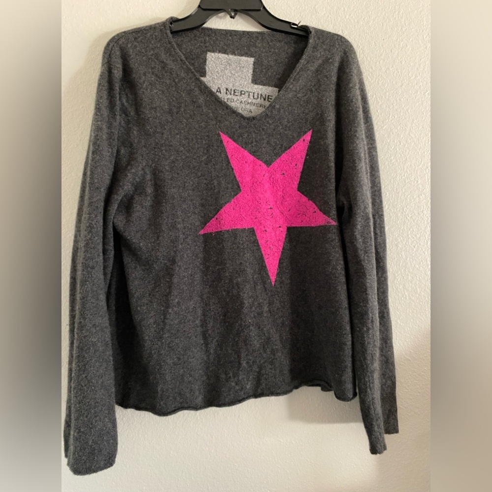 Stella Neptune Cashmere Sweater USA Star Print Large